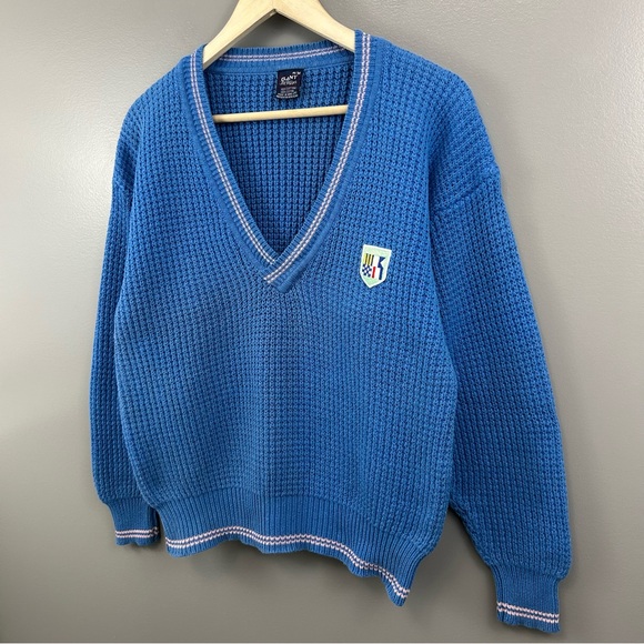 Gant Vintage The Rugger V-Neck Knit Sweater Size Medium - Picture 3 of 9